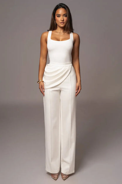 bottomwear,trousers,casual,gen z,gathered,white,wide leg fit,wide leg,full length,straight hem,high rise OY2050, 25110057GG