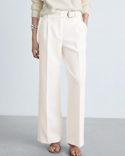 bottomwear,trousers,formal,gen z, summer,white,wide leg fit,wide leg,straight hem,high rise	OY2052, 25110059GG