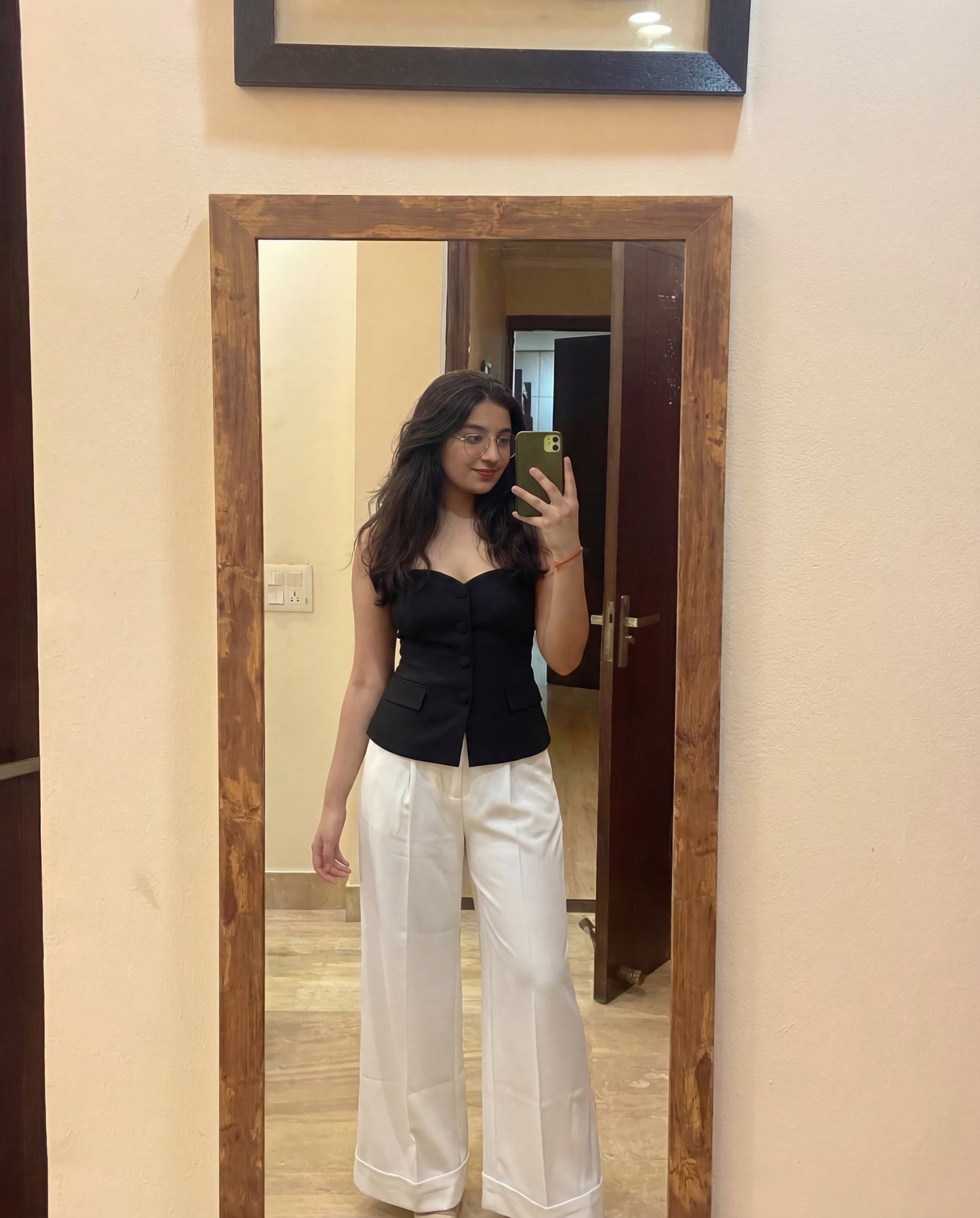 Carved Black Bandeau Top