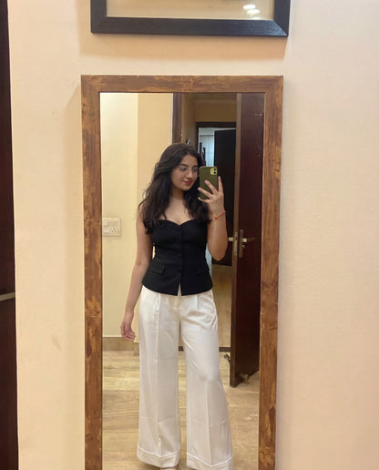 Carved Black Bandeau Top