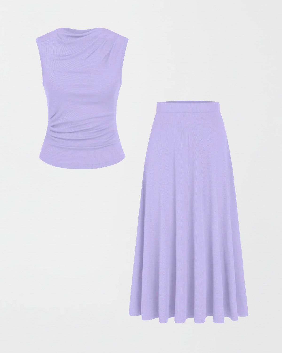 coord sets,sets,vacation, outdoor events,beach, minimal, soft girl, summer, timeless,knitted, stretchable,ribbed,lavender,solid,slim fit,fitted,regular length,cowl neck,sleeveless, coord sets,skirts,casual,summer, streetwear,knitted, stretchable,ribbed,Lavender,relaxed fit,ankle length,high rise
25010068GG, OY305