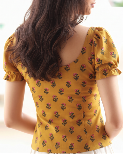 Floral Print Tulip Hem Corset Top