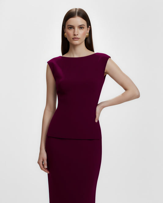 coord sets,bottomwear, topwear,semi-formal, outdoor events, casual chic, summer,urban fit, genz, minimal,knitted,kenzo ribbed,,,dark brown,solid,,,,,slim fit top,fitted top,waist length top,slit hem,boat neck,no straps,sleeveless,sleeveless,slip on top,skirts,straight skirt,maxi length,straight hem,mid rise waist,no pockets	,OY3043, 25070016GG