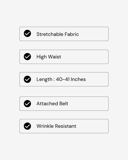 Belted Tapered Pants With Belt - Dark Blue