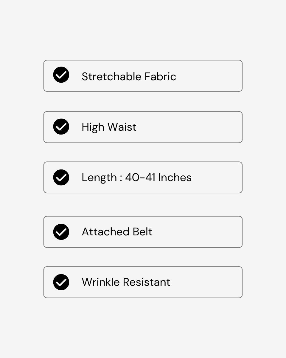 White Straight Leg Trouser with Belt