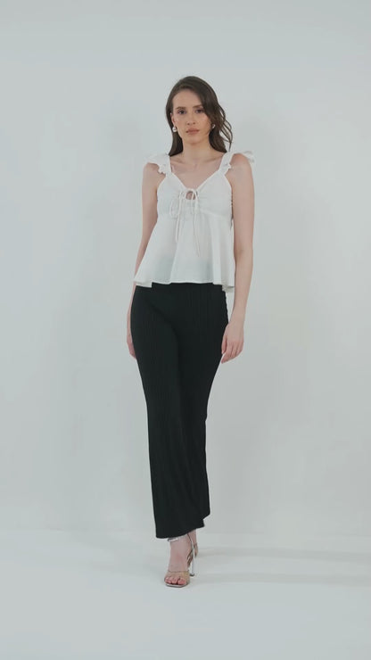 RIBBED FLARED TROUSER