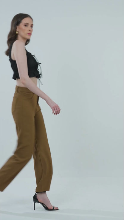 TEXTURED STRAIGHT PANTS,Color: Tan Brown
Fabric: Ribbed
Fit: Straight Fit 
Length: Full Length (41 inches)
Waist: Mid Rise
Closure: Zip & Button
No. of Pockets: 4,bottomwear,pants,semi-formal,woven,ribbed,tan brown,straight fit,straight,full length,mid rise,suited for influencer,textured-straight-pants-tan-brown