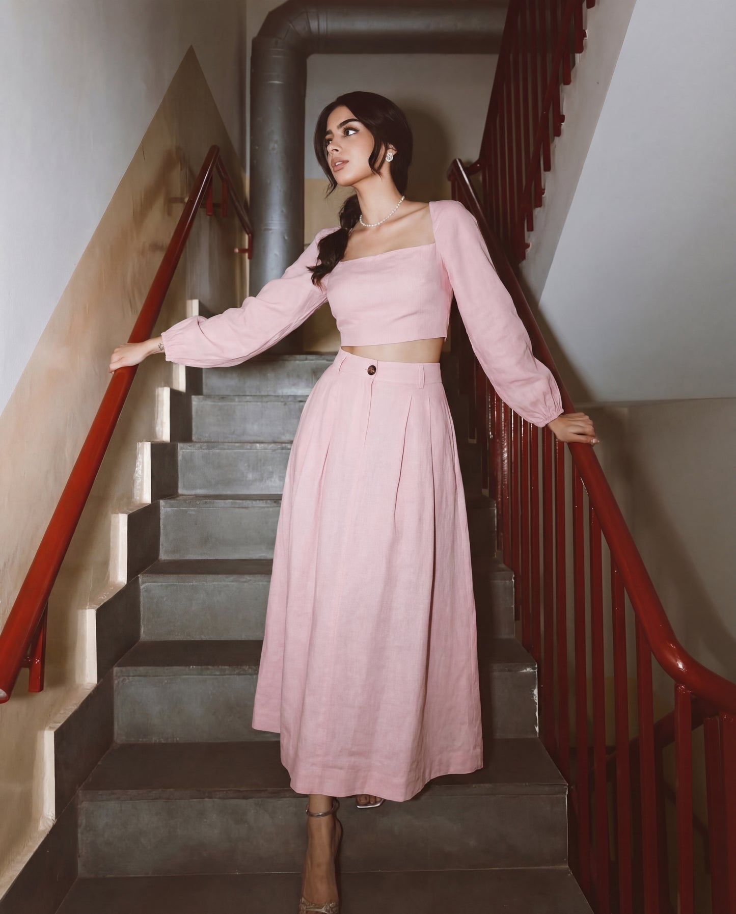 Soft Pink Co-Ord Set With Billowy Silhouette