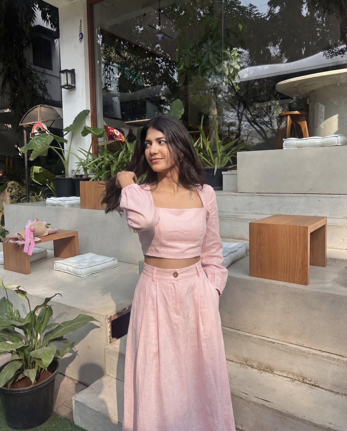 Soft Pink Co-Ord Set With Billowy Silhouette