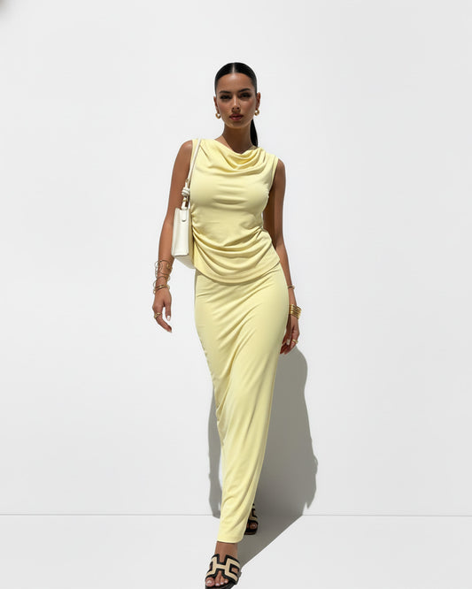 coord sets,sets,vacation, outdoor events,beach, minimal, soft girl, summer, timeless,knitted, stretchable,ribbed,solid,slim fit,fitted,regular length,cowl neck,sleeveless, coord sets,skirts,casual,summer, streetwear,knitted, stretchable,ribbed,lemon yellow,relaxed fit,ankle length,high rise
25010071GG, OY305