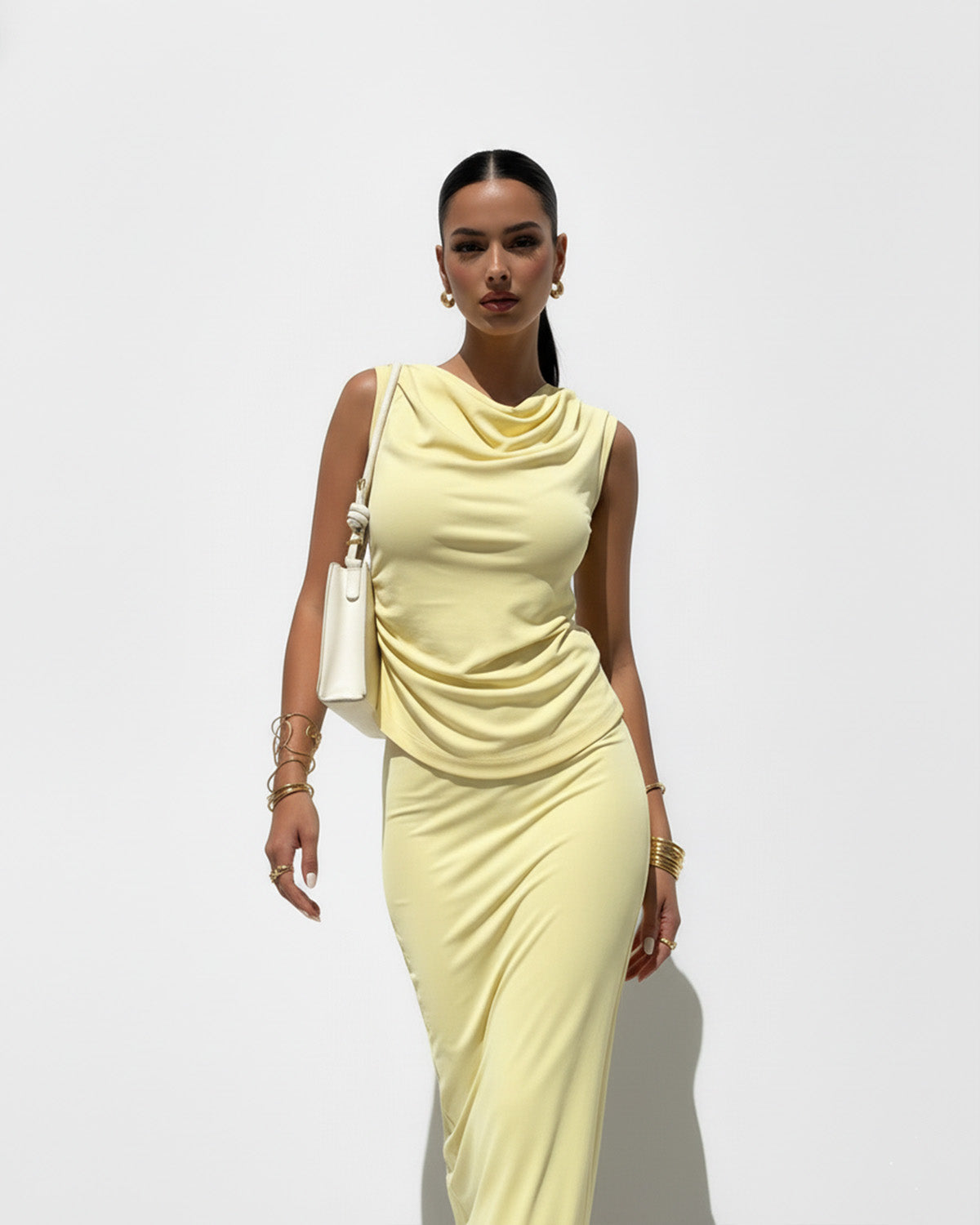 coord sets,sets,vacation, outdoor events,beach, minimal, soft girl, summer, timeless,knitted, stretchable,ribbed,solid,slim fit,fitted,regular length,cowl neck,sleeveless, coord sets,skirts,casual,summer, streetwear,knitted, stretchable,ribbed,lemon yellow,relaxed fit,ankle length,high rise
25010071GG, OY305